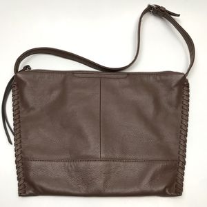 Clarks Genuine Soft Leather Envelope Shoulder Bag Brown Medium Size Casual